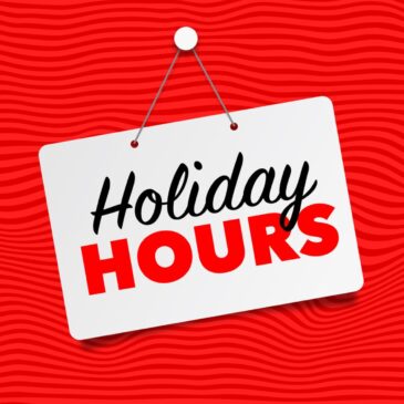 Fairbrae Holiday Hours…